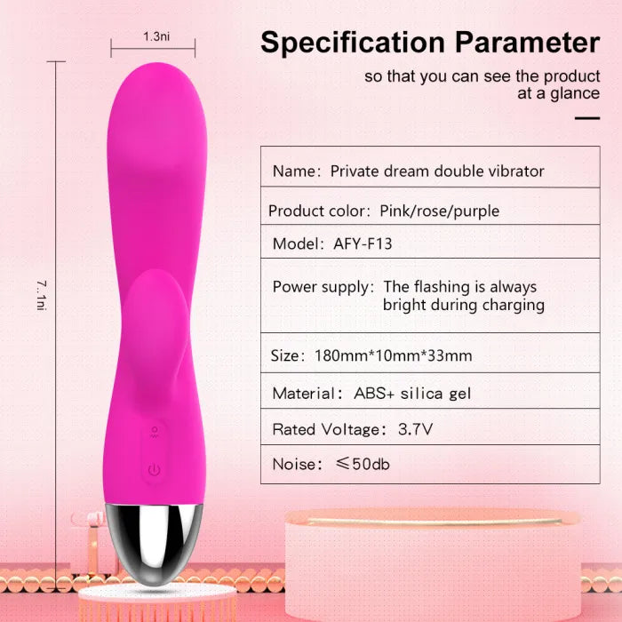 G-spot Vibrador 12 modos con estimulacion de clítoris Rose Red