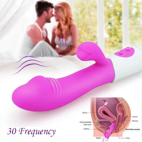 Dildo estimulador Dual 30 modos de vibración Rose Red