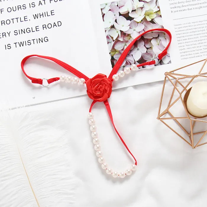 Tanga Con Flor Y Perlas