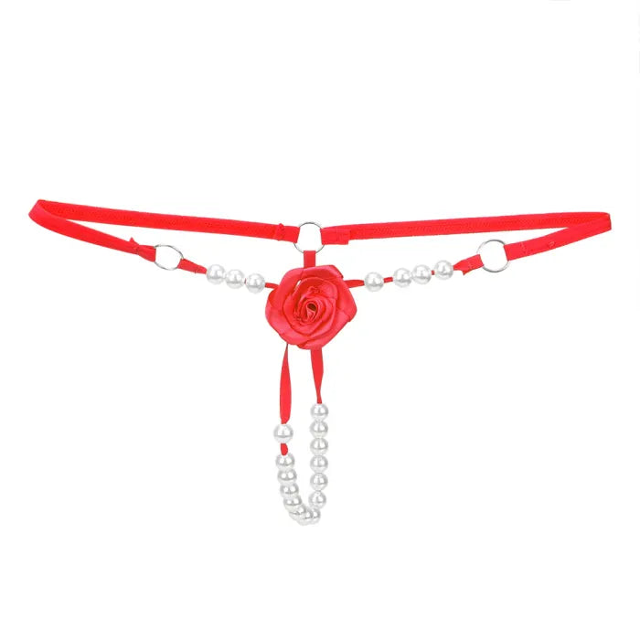 Tanga Con Flor Y Perlas