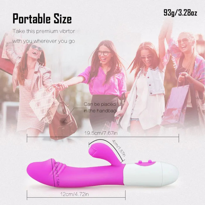 Dildo estimulador Dual 30 modos de vibración Rose Red