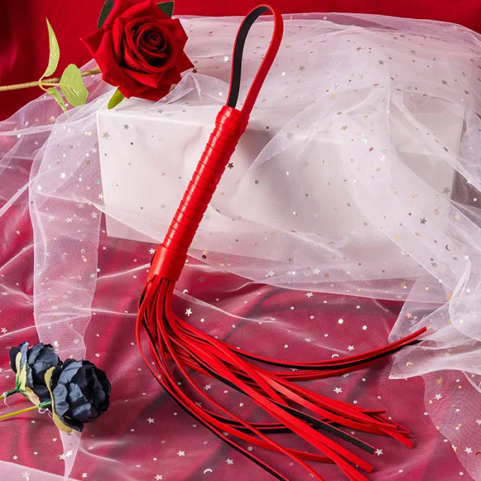 Latigo de cuero sintetico Rojo