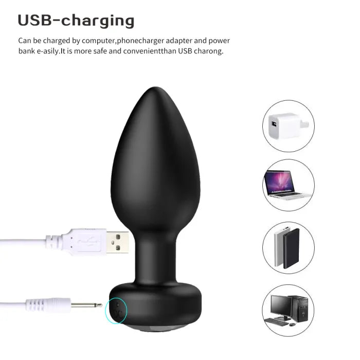 Plug anal vibrador con Control Remoto 10 modos de vibración