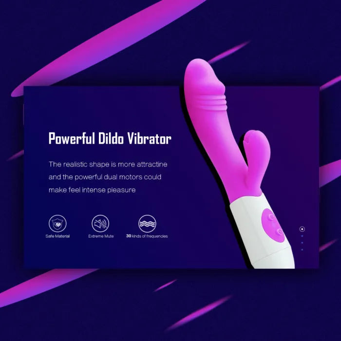 Dildo estimulador Dual 30 modos de vibración Rose Red
