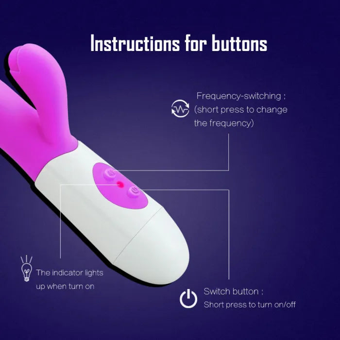 Dildo estimulador Dual 30 modos de vibración Rose Red