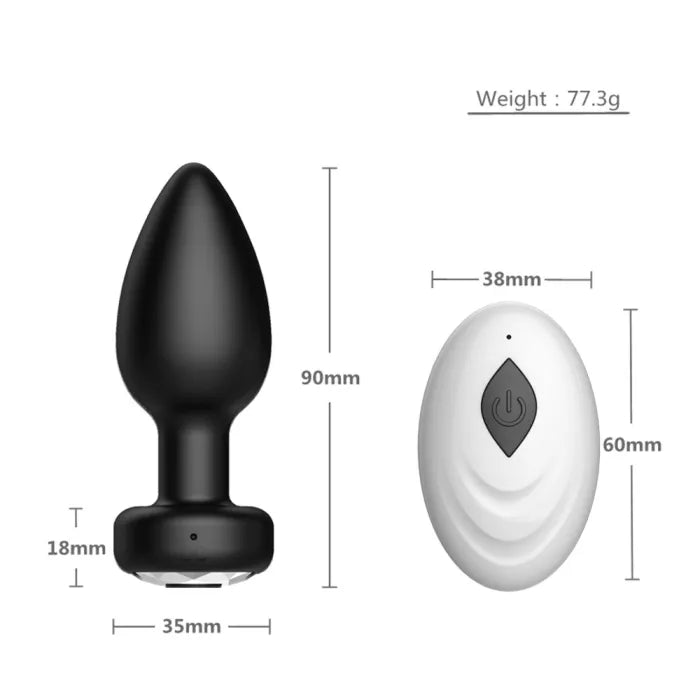 Plug anal vibrador con Control Remoto 10 modos de vibración