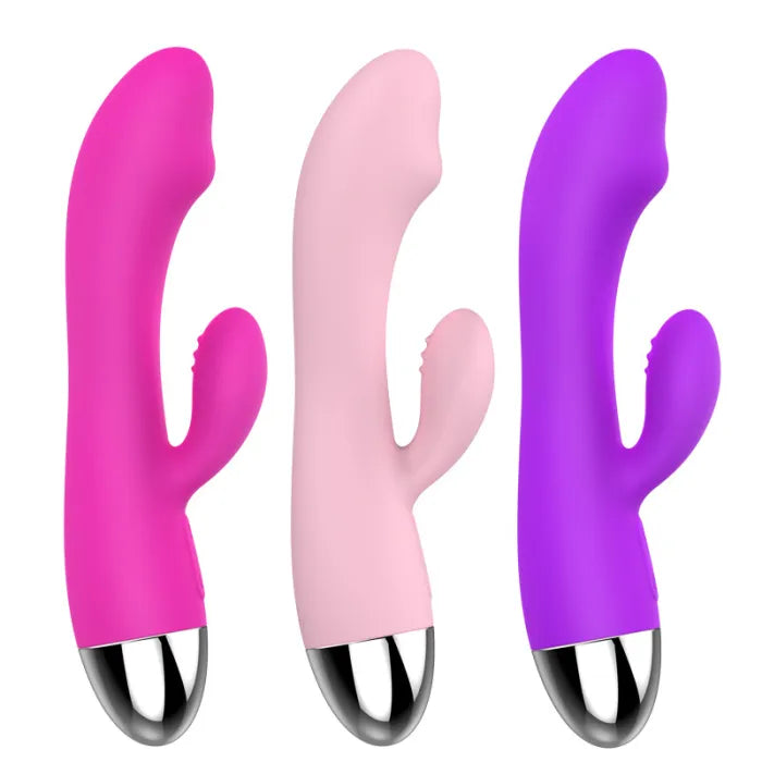 G-spot Vibrador 12 modos con estimulacion de clítoris Rose Red