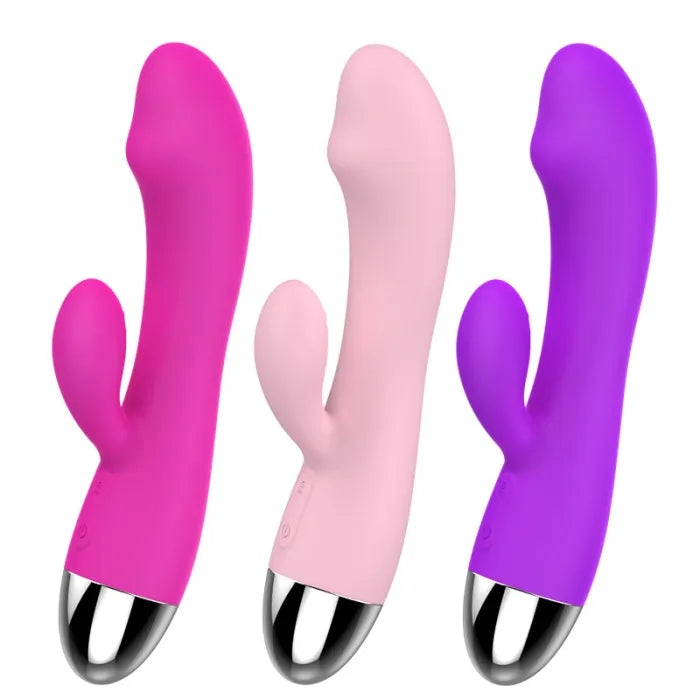 G-spot Vibrador 12 modos con estimulacion de clítoris Rose Red