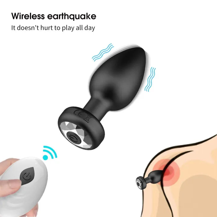 Plug anal vibrador con Control Remoto 10 modos de vibración