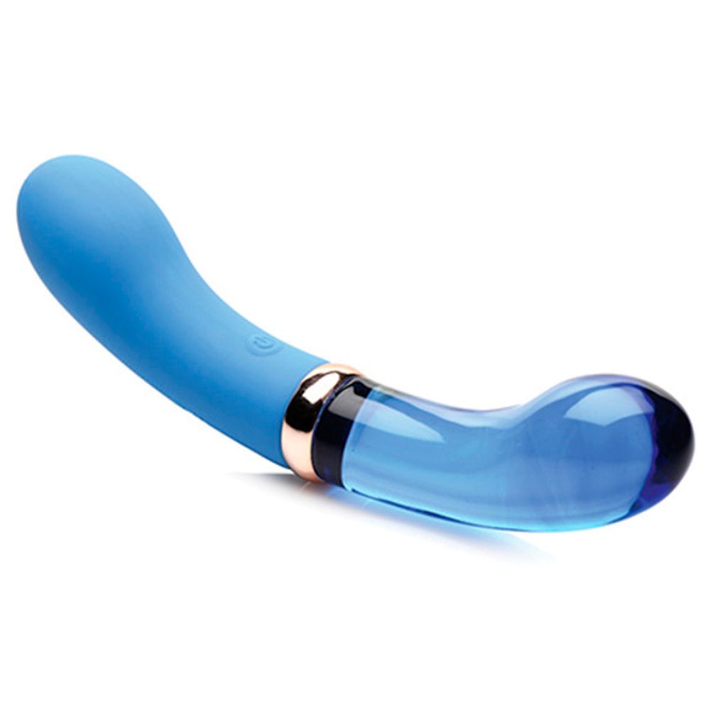 Estimulador de Punto G de Cristal con Vibración 10X Blue Dual