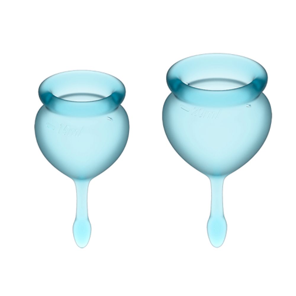 Kit de 2 Copas Menstruales Satysfyer Feel Good Light Blue