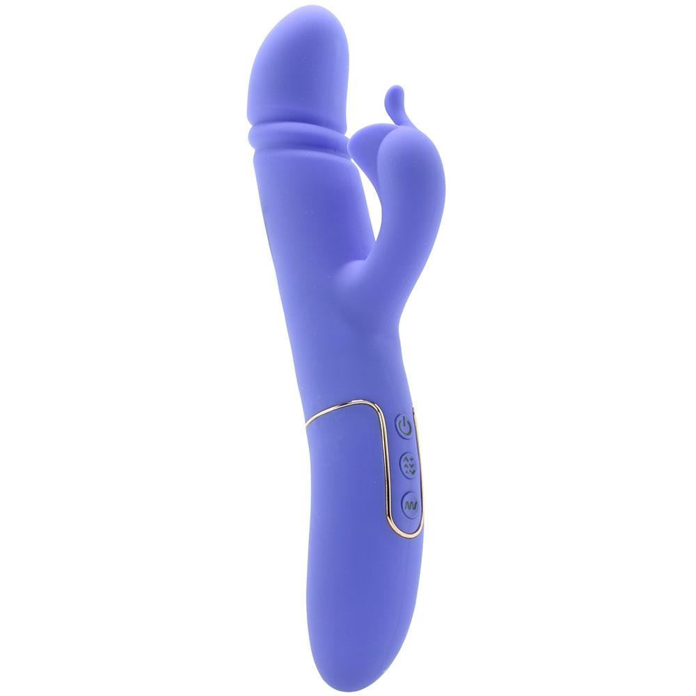 Vibrador Shameless seductor de doble motor con acabados en chapa de oro