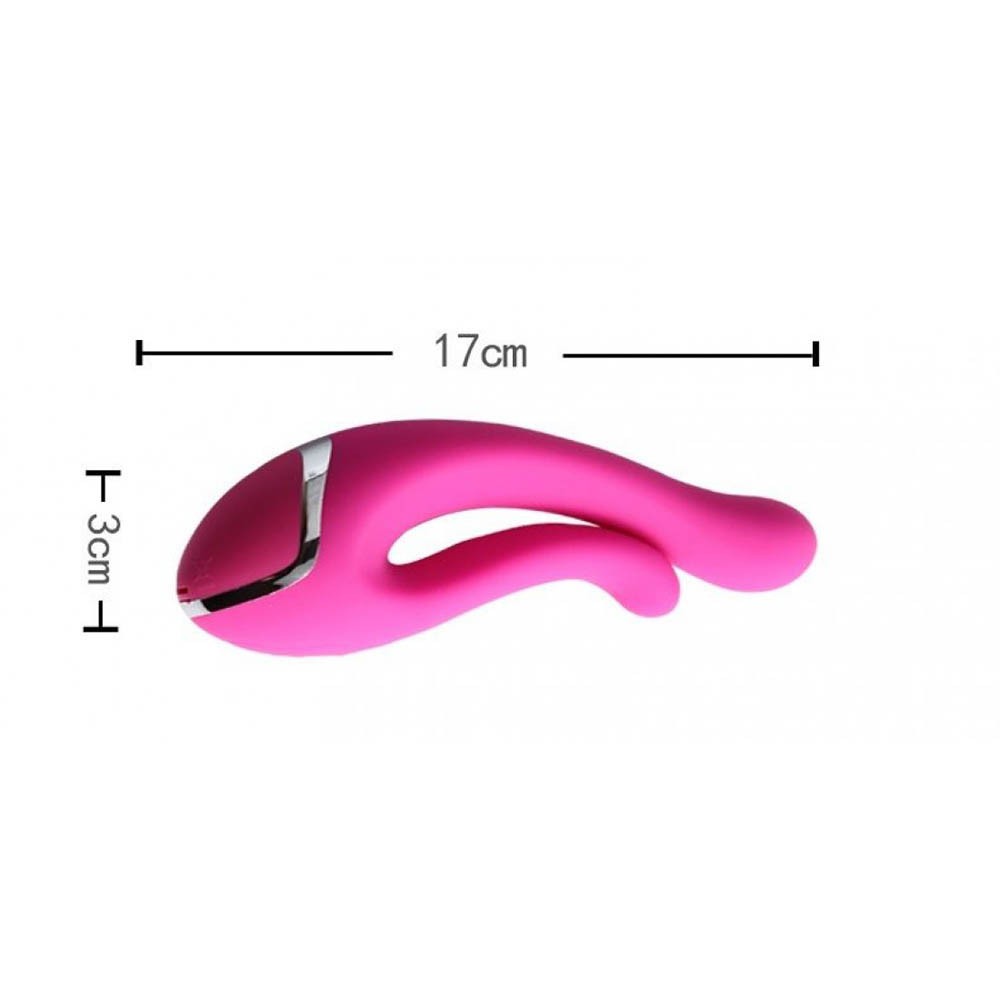 Vibrador Dual Kiss Pink con Estimulador de Clítoris