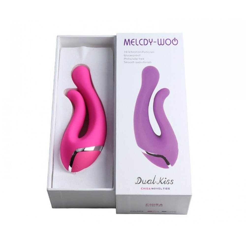 Vibrador Dual Kiss Pink con Estimulador de Clítoris