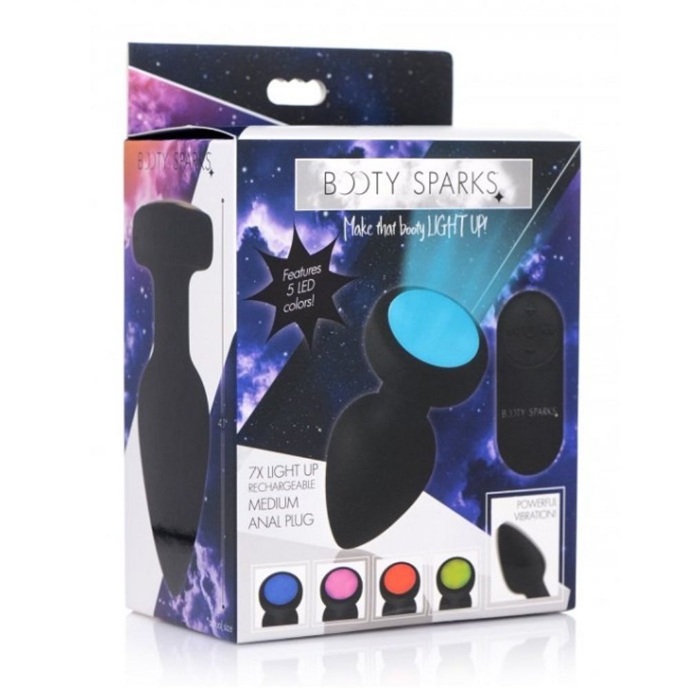 Plug Anal Vibrador con Luces 7X Light Up Mediano Sensation's Sex Shop Plug Anal Vibrador con Luces 7X Light Up Mediano Sensation's Sex Shop