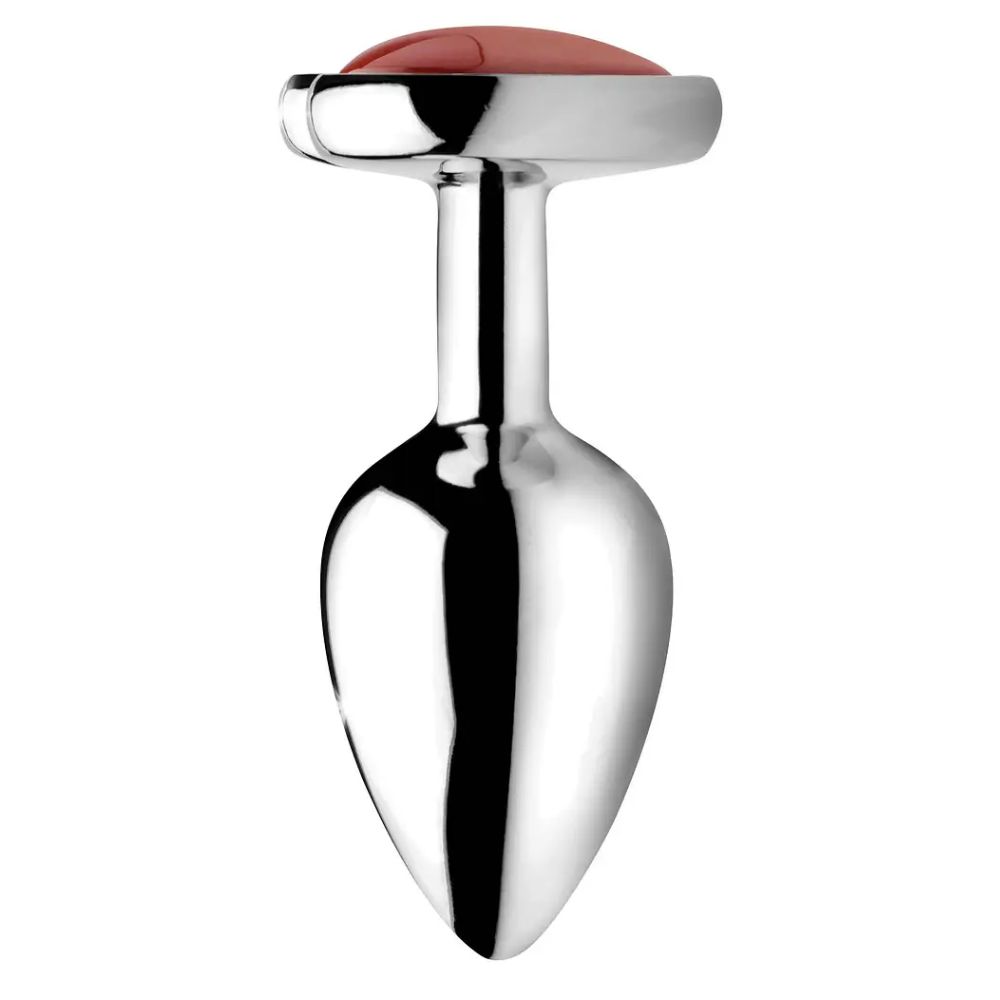 Plug Anal Metalico con Incrustacion de Jaspe BS Gemstones Chico