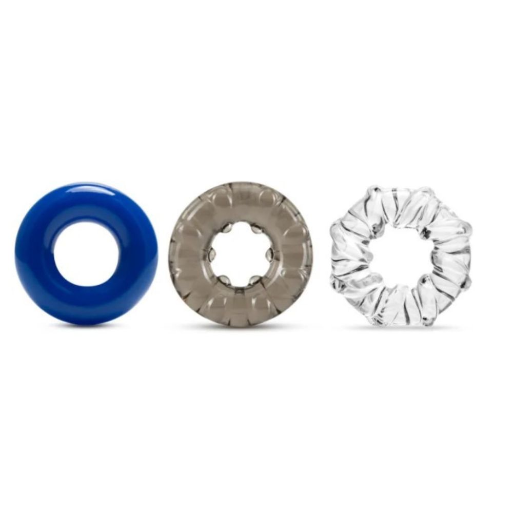 Set de 3 Anillos Retardantes Gruesos Stay Hard Triple Streche