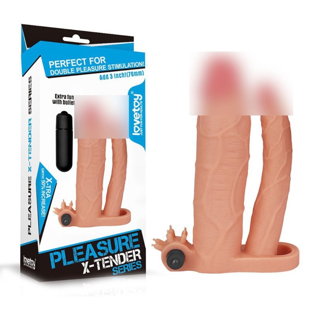 Funda Doble Para Pene con Ajuste Testicular Add 3 Inch