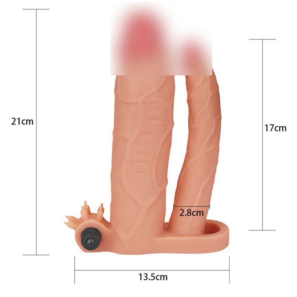Funda Doble Para Pene con Ajuste Testicular Add 3 Inch