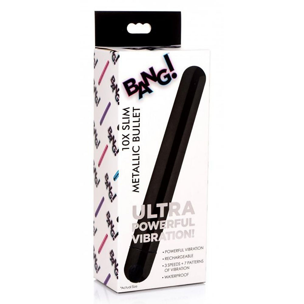 Bala Vibradora Color Negro Metalico BG 10X Slim