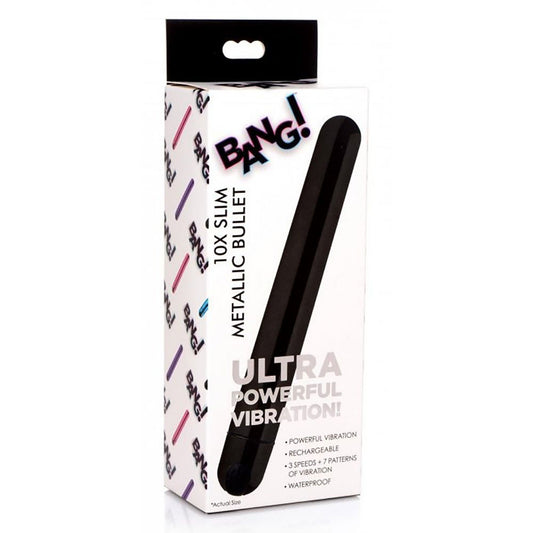 Bala Vibradora Color Negro Metalico BG 10X Slim