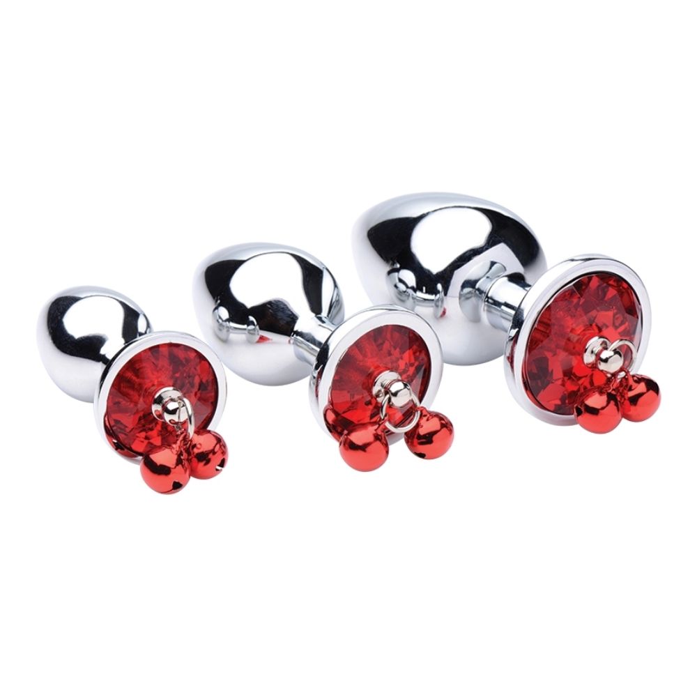 Set de Plugs Anales con Joya y Campanas