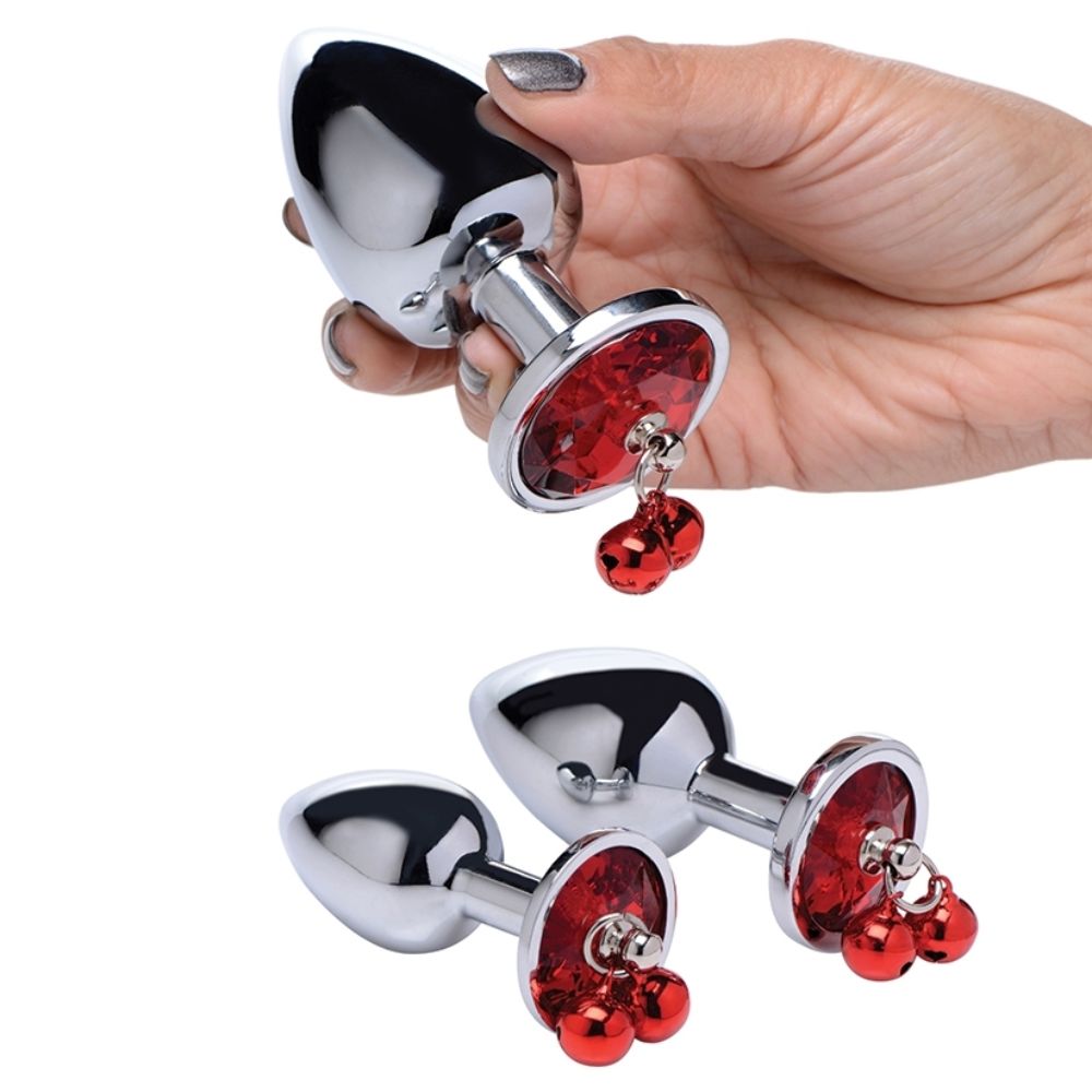 Set de Plugs Anales con Joya y Campanas