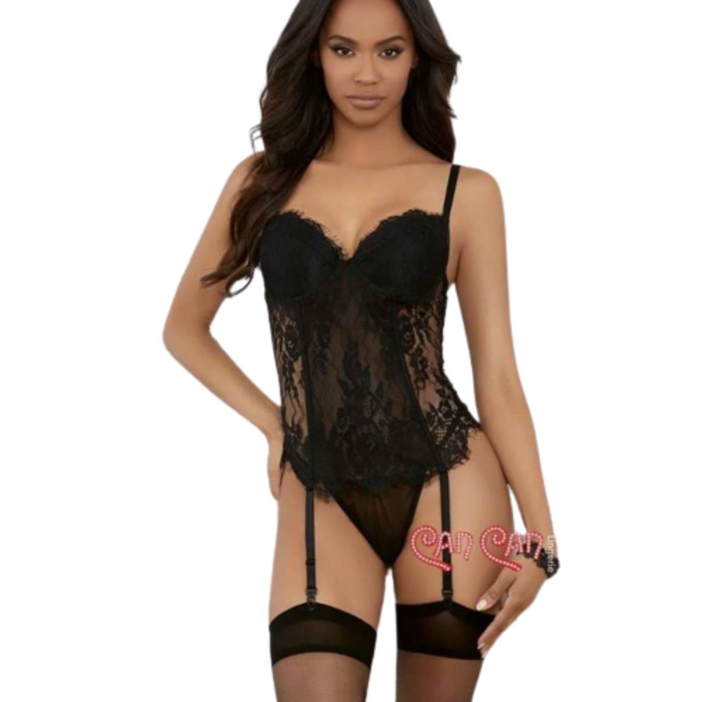 Bustier Floral color Negro