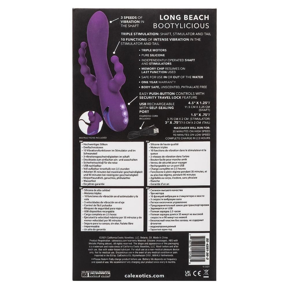 Vibrador de Alta Gama Triple Estimulación California Dreaming Long Beach