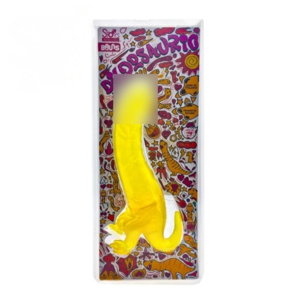 Dildosaurio Jelly Amarillo de 27CM Baunsin