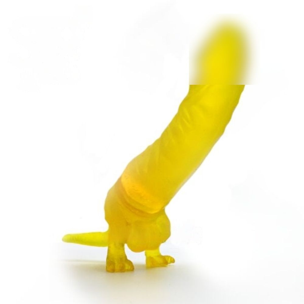 Dildosaurio Jelly Amarillo de 27CM Baunsin