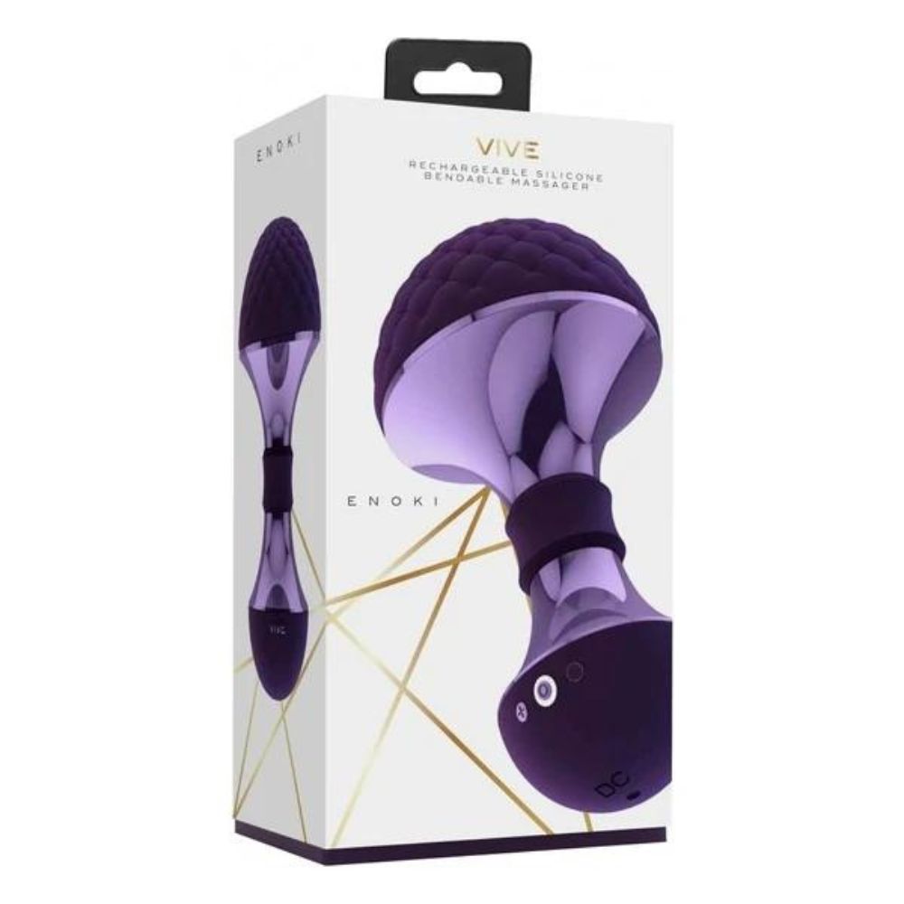 Masajeador Enoki Recargable Bendable color Morado