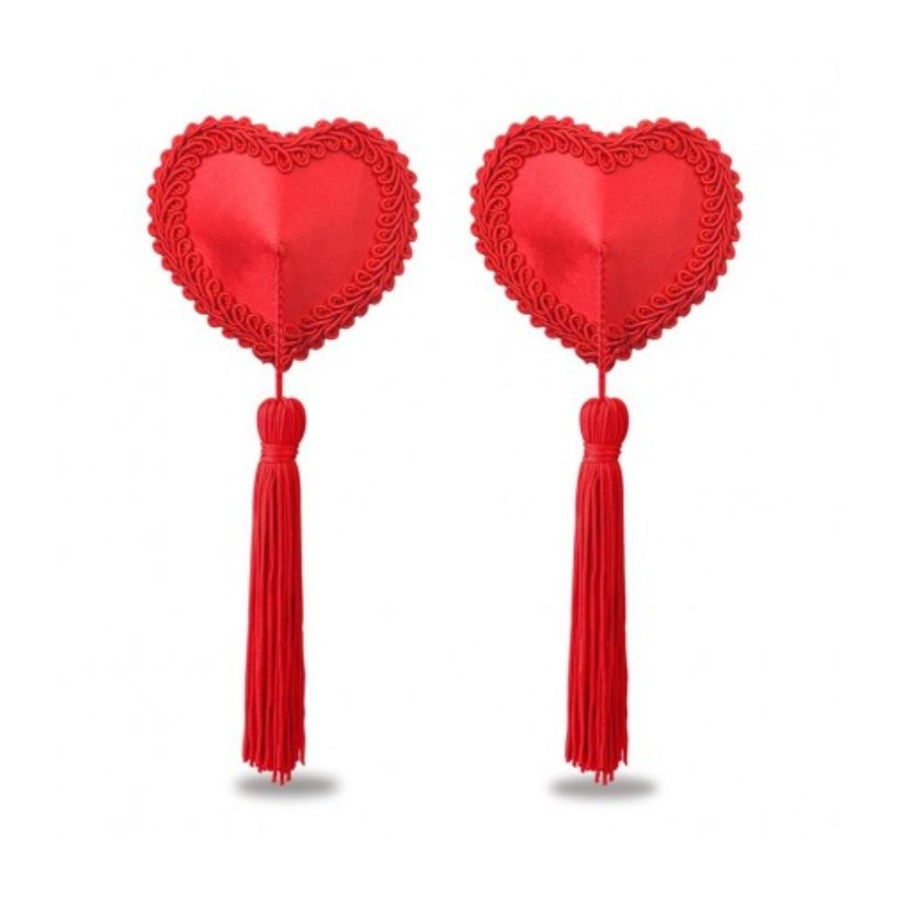 Pezoneras Reusables de Corazon con Adorno Rojo