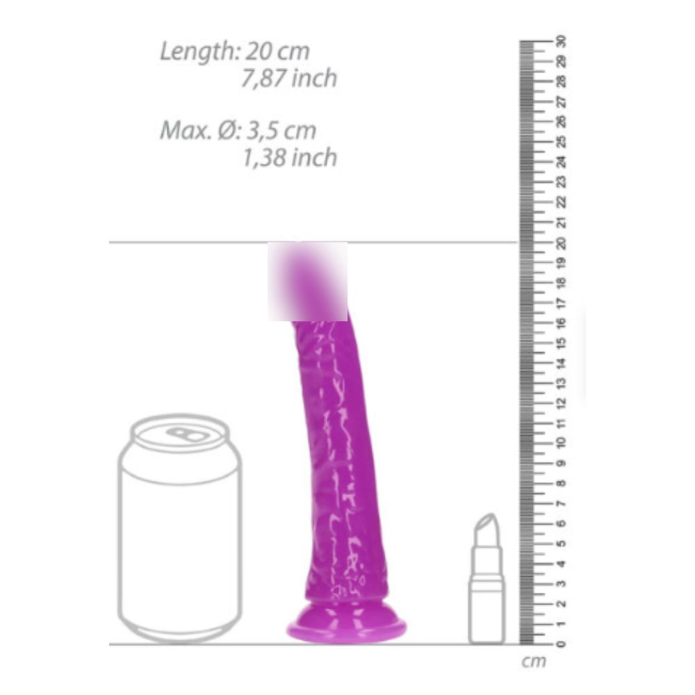 Dildo Brillante Slim Glow in The Dark 7/18CM