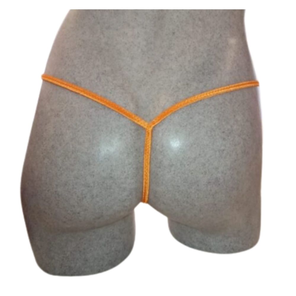 Tanga Con Brillos, Color Naranja