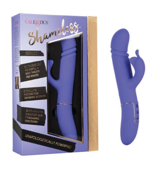 Vibrador Shameless seductor de doble motor con acabados en chapa de oro