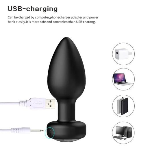 Plug anal vibrador con Control Remoto 10 modos de vibración
