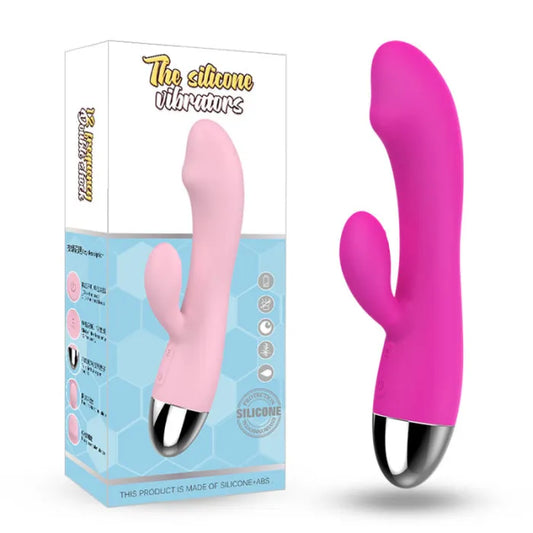 G-spot Vibrador 12 modos con estimulacion de clítoris Rose Red