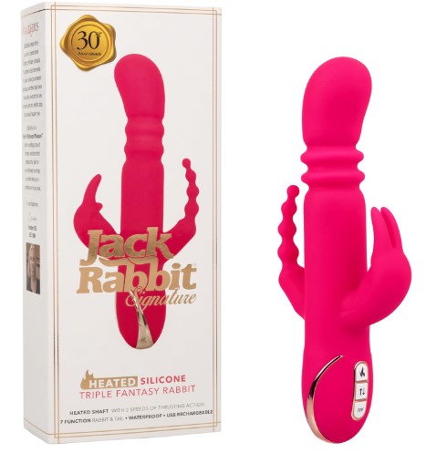 JACK RABBIT SIGNATURE HEATED SILICONE TRIPLE FANTASY RABBIT