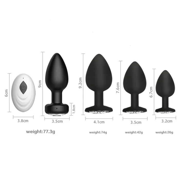 Plug anal vibrador con Control Remoto 10 modos de vibración