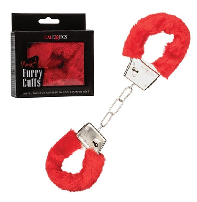 Esposas Rojas con Peluche Playful Furry Cuffs Red