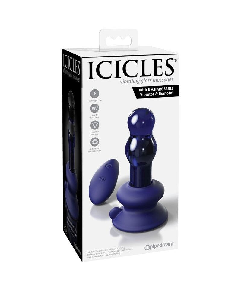 ICICLES Nº 83 Plug Vibrador de Cristal con Control Remoto