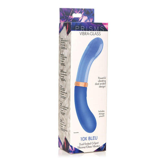 Estimulador de Punto G de Cristal con Vibración 10X Blue Dual