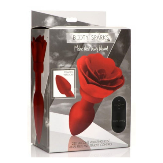 Plug Anal Vibrante Con Forma de Rosa 28X