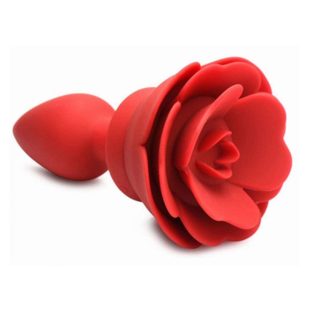 Plug Anal Vibrante Con Forma de Rosa 28X