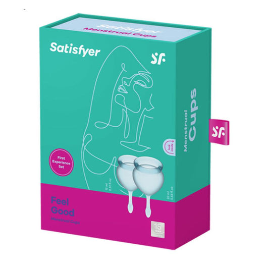 Kit de 2 Copas Menstruales Satysfyer Feel Good Light Blue