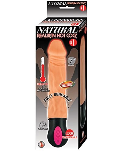 Dildo Vibrador Recargable con Sensación Térmica Natural Realskin Hot Cock Num.1