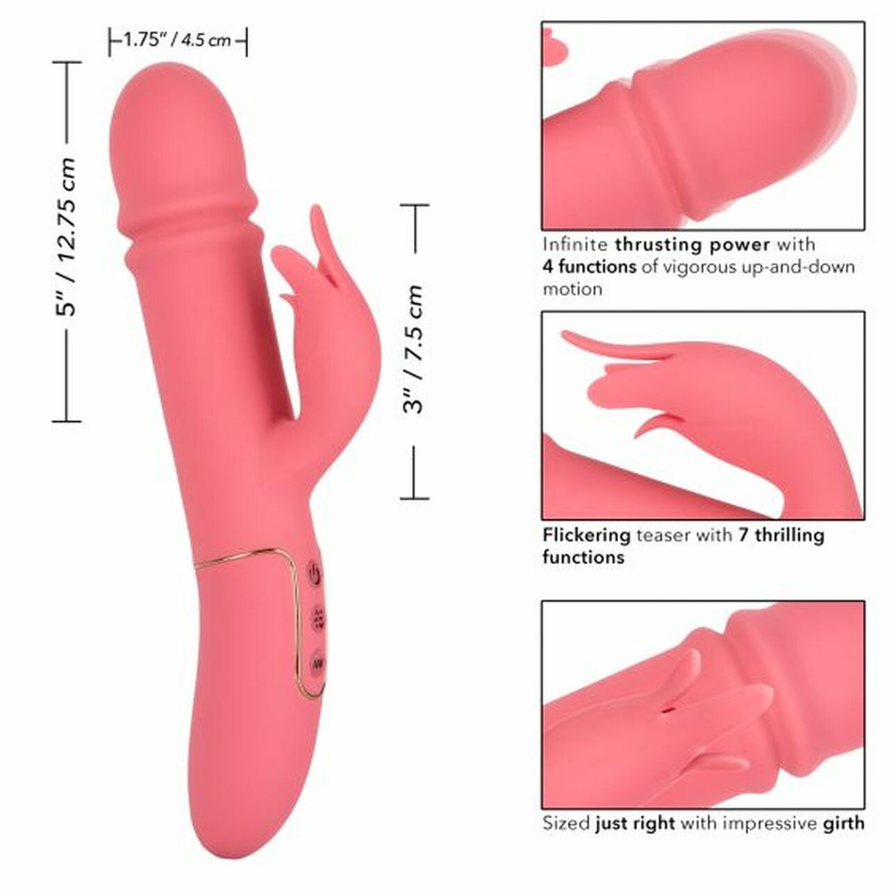 Vibrador de Alta Gama con Función de Empuje Shameless Tease