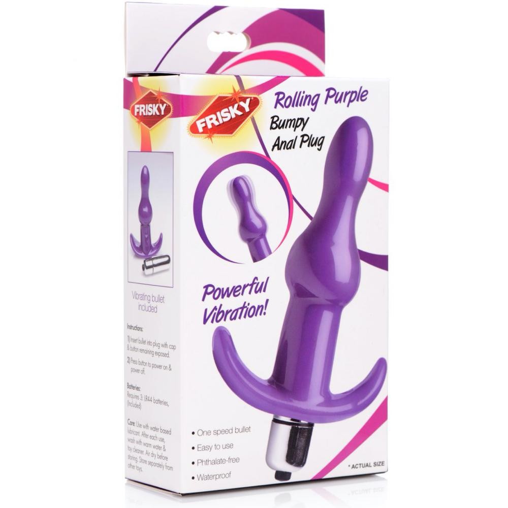 Rolling Purple Bumpy Anal Plug