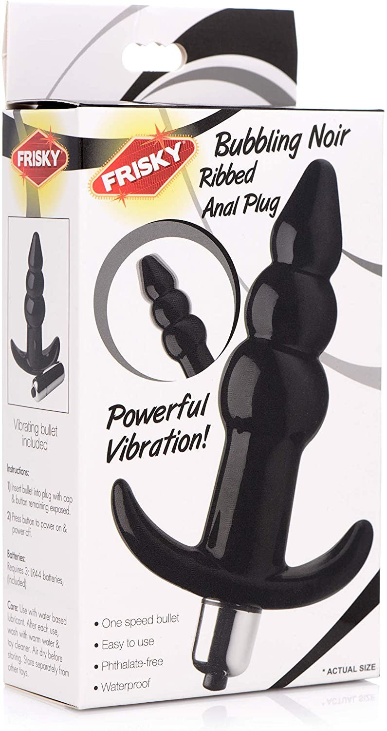 Plug Anal Con vibración Bubbling Noir Ribbed